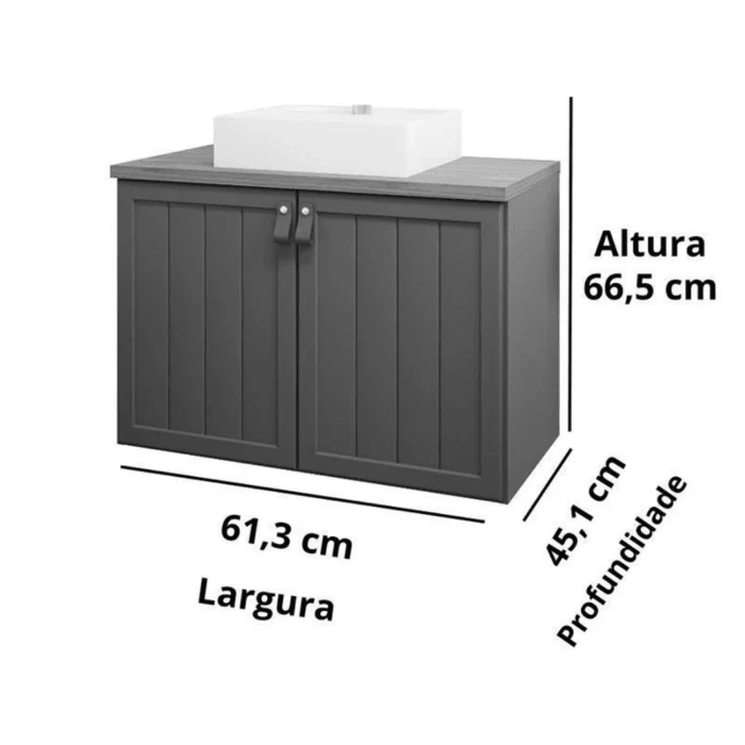 Conj Armario, Pia Alure 60Cm Pistache / Freijo Mgm* - Imagem 3
